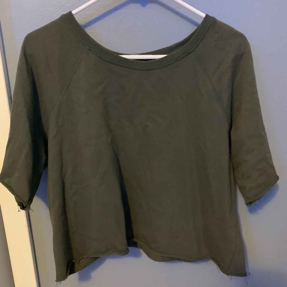 Army Green Cropped Shirt Large